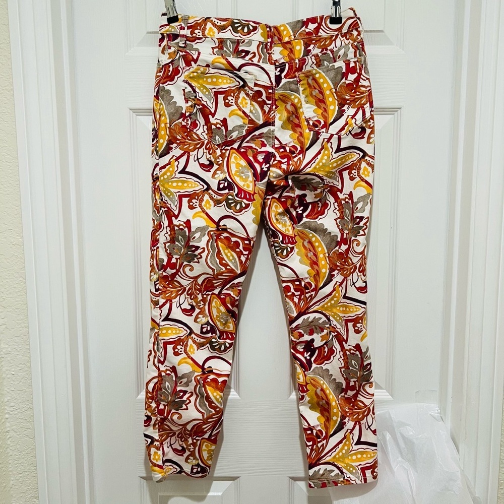 CHICO’S Girlfriend Slim Leg Ankle Jeans Paisley Print - Picture 2 of 7